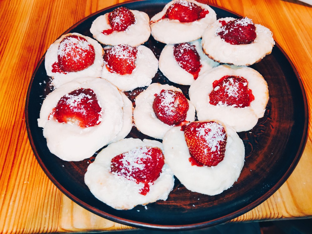 Творожное печенье с клубникой🍓