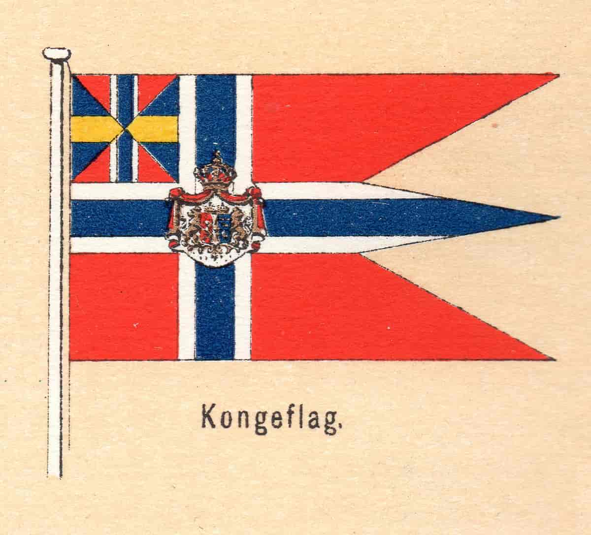 Norges kongeflagg etter Salmonsens Konversationsleksikon 1901