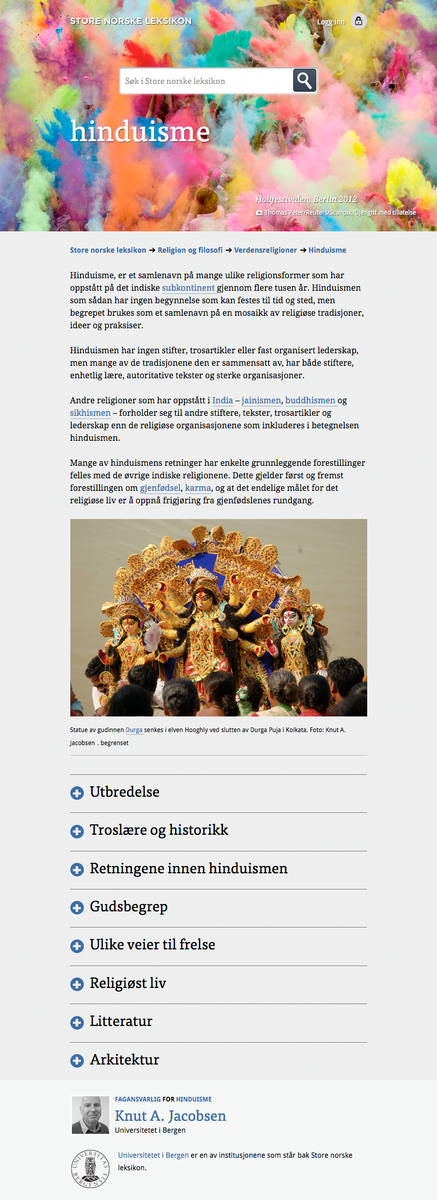 Hinduisme er blant de mest leste artiklene UiB har ansvaret for