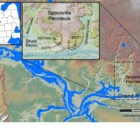 The Spoonville Peninsula and archaeological site along the Grand River in Ottawa County.