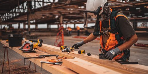 Male worker in construction gear