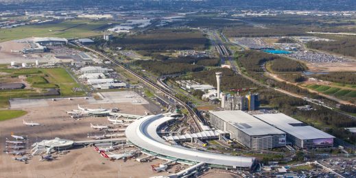 Aerial shot of brisbane airport