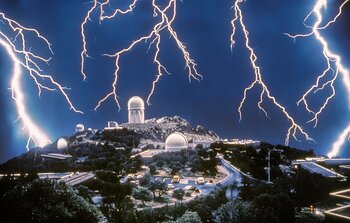 A Vintage Lightning Storm at Kitt Peak