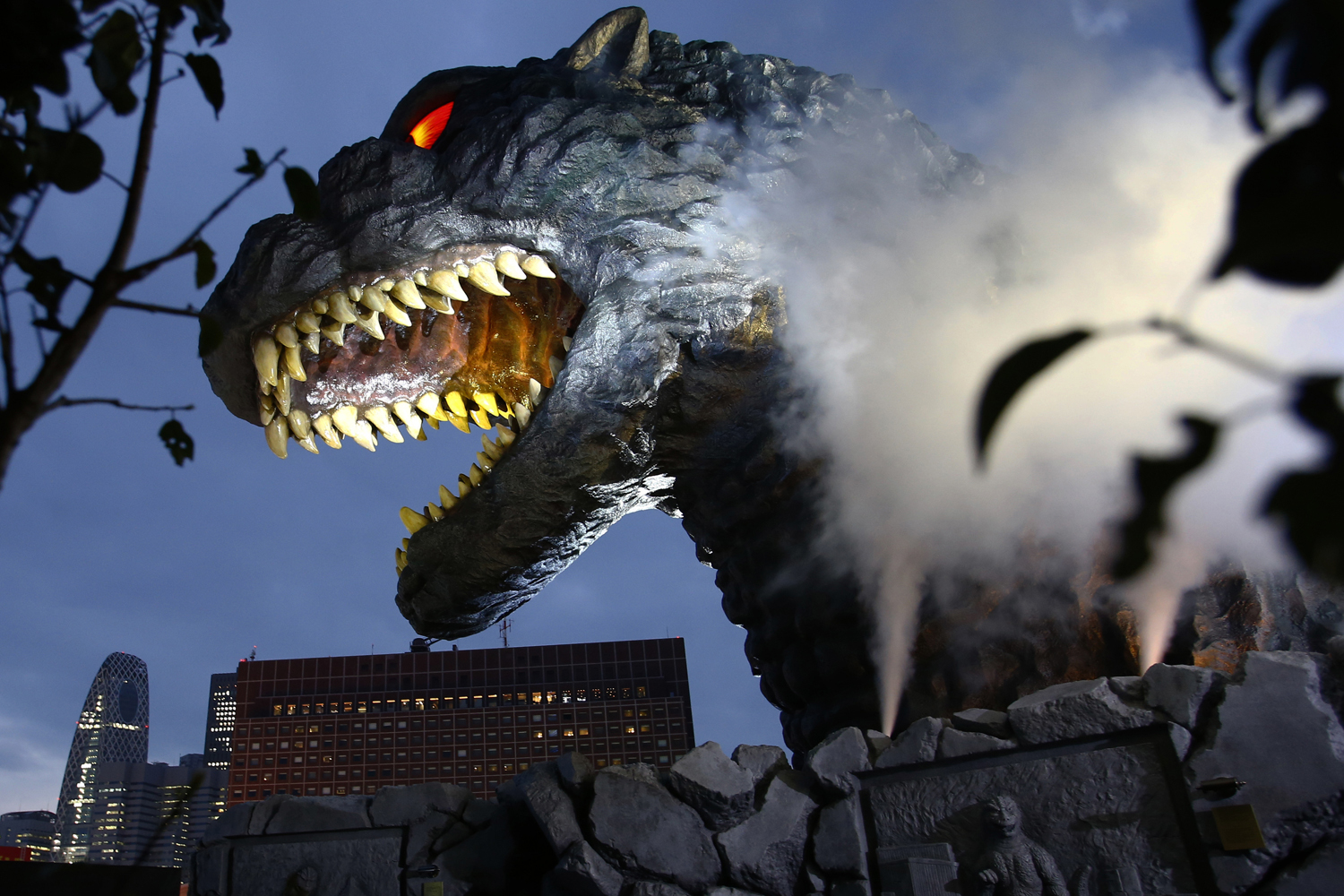 Godzilla's head was unveiled after the monster became a special resident and ambassador for Tokyo on Thursday.