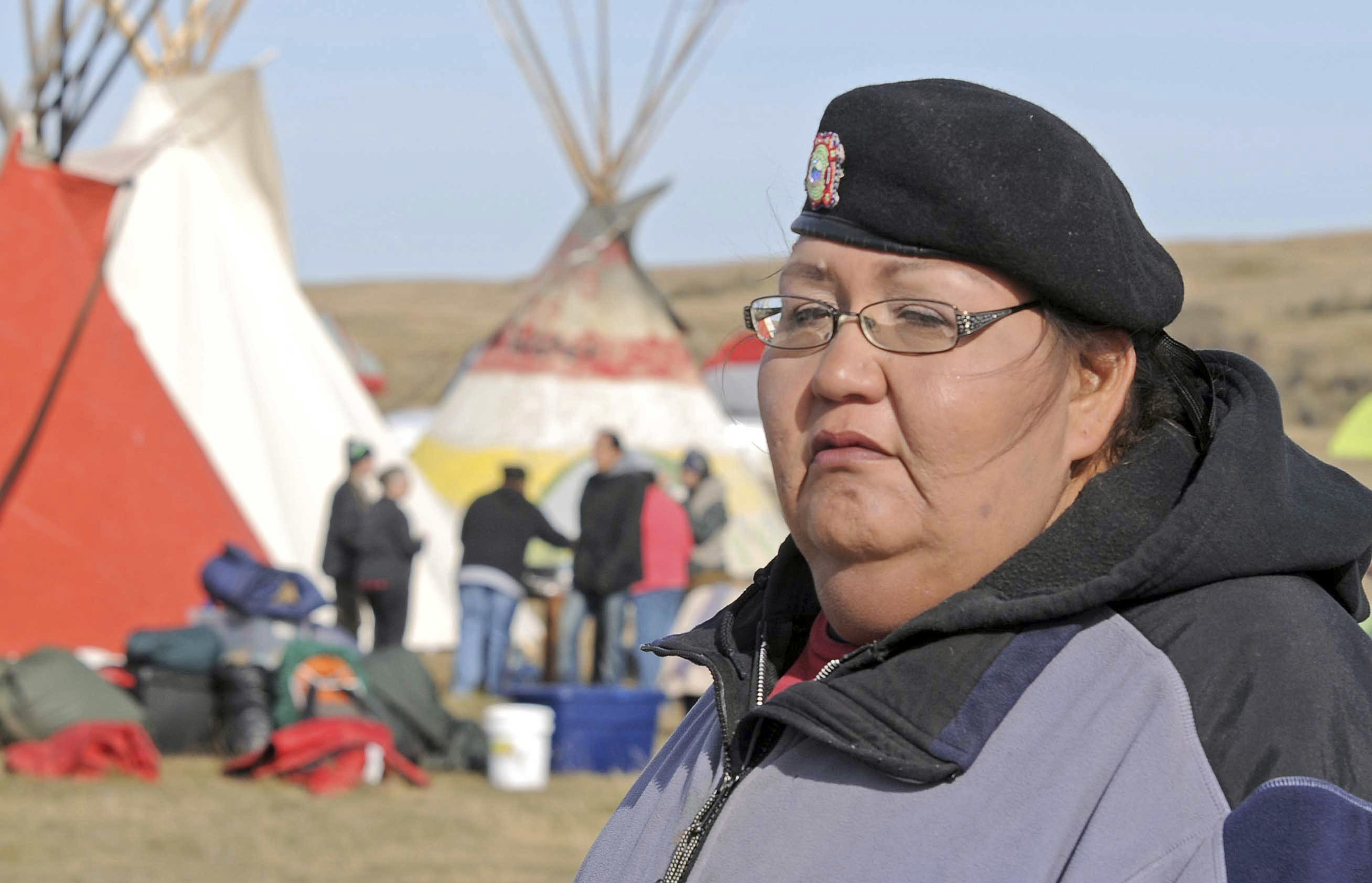 Joy Braun is busy helping to make arrangements at the new camp being set up on the route of the Dakota Access Pipeline.