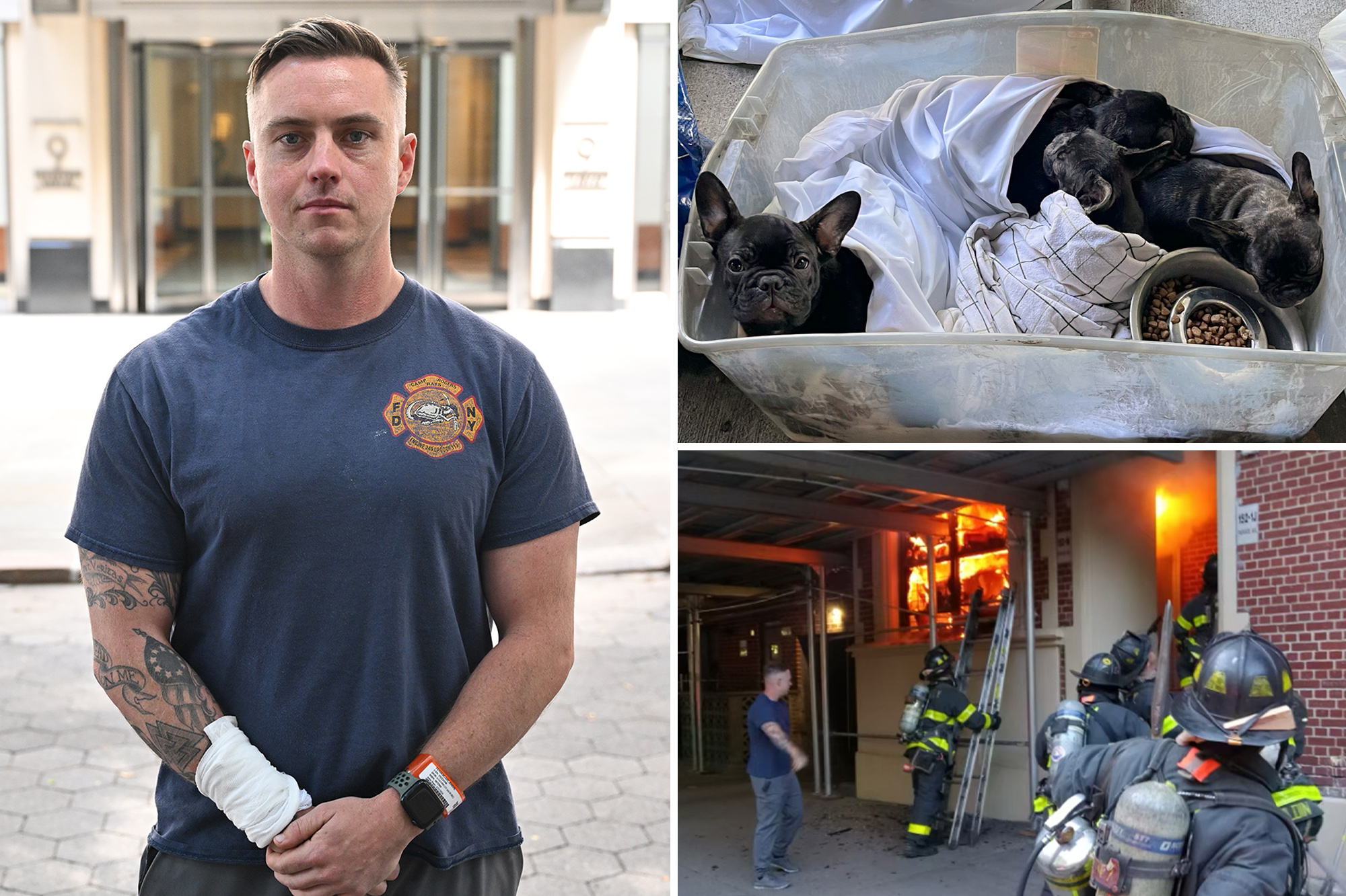 Hero off-duty FDNY firefighter rescues 4 pups from Brooklyn e-bike blaze: 'The dogs, I need to get the dogs!'