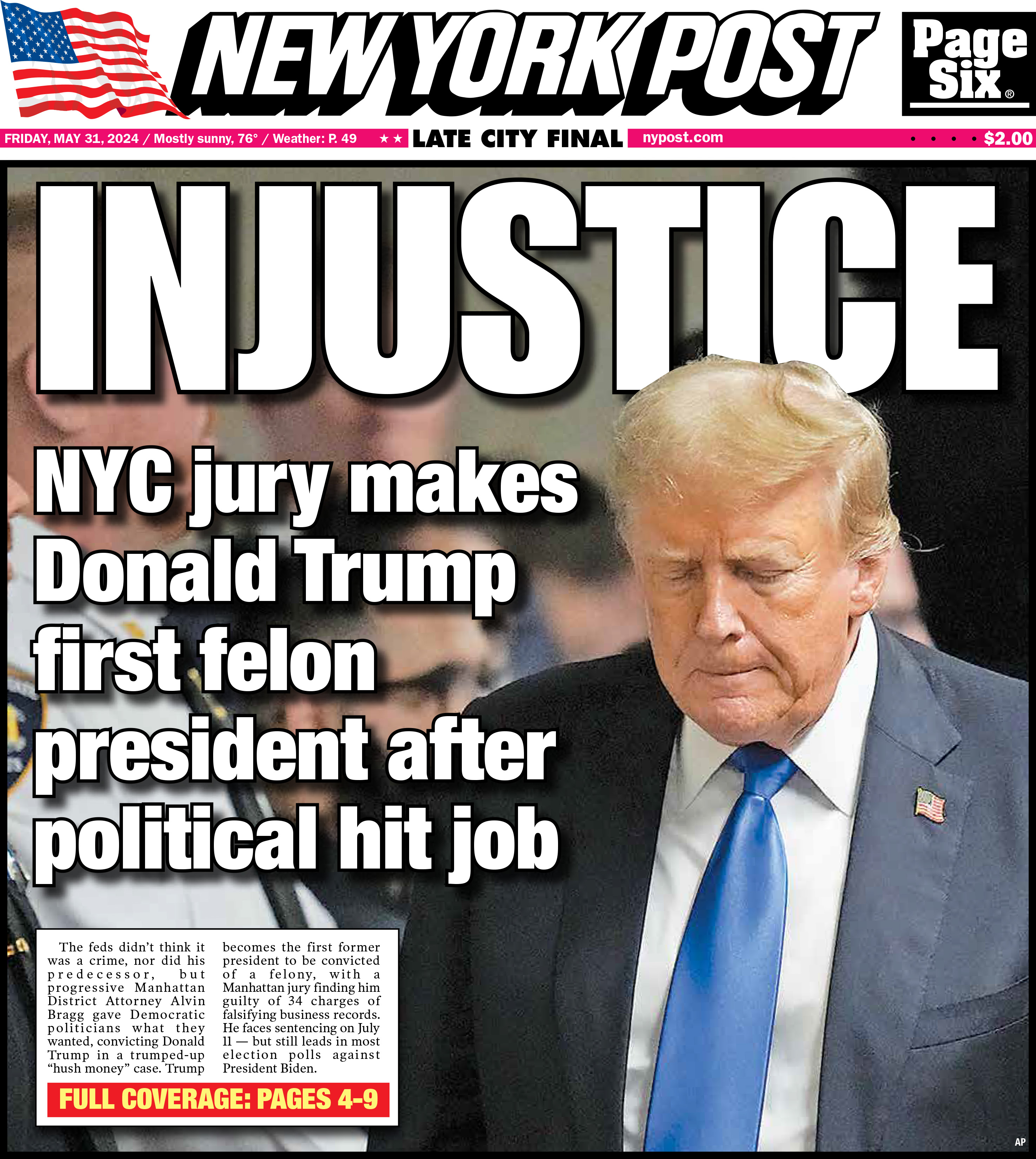 May 31, 2024 New York Post Front Cover