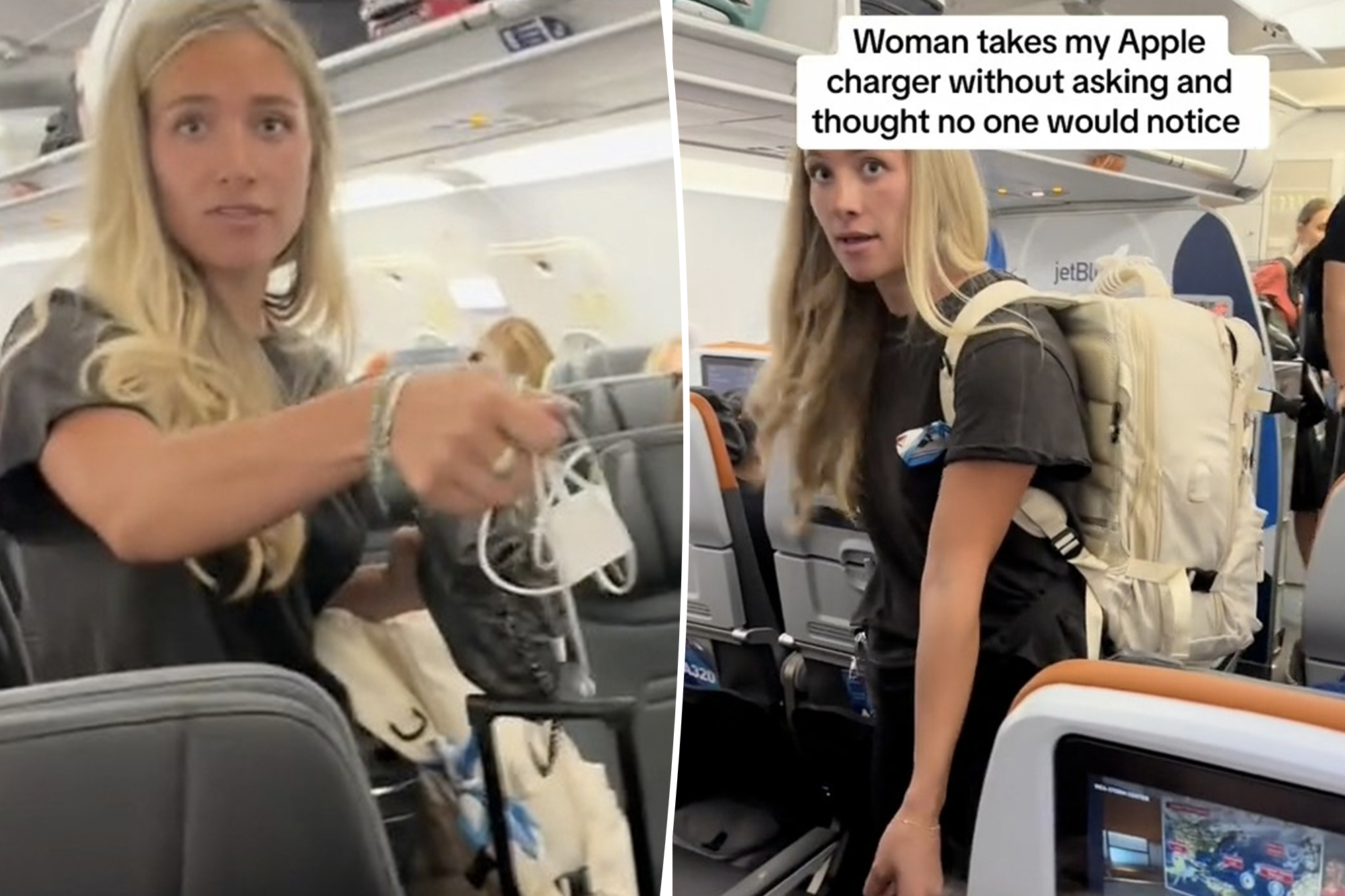 JetBlue passenger clashes with fellow flier over 'stolen' Apple charger: 'Is it stealing if you give it back?'