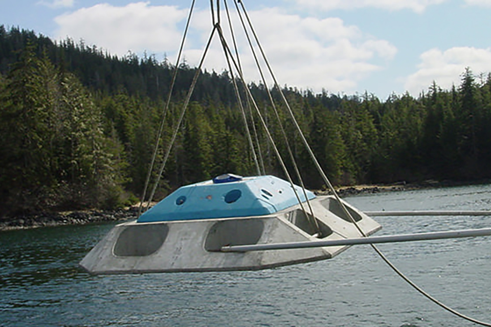 Crew from the NOAA Ship Rainier assists in a current survey of waters near Sitka, Alaska