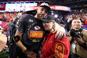 Travis Kelce with His Mom Donna After Super Bowl