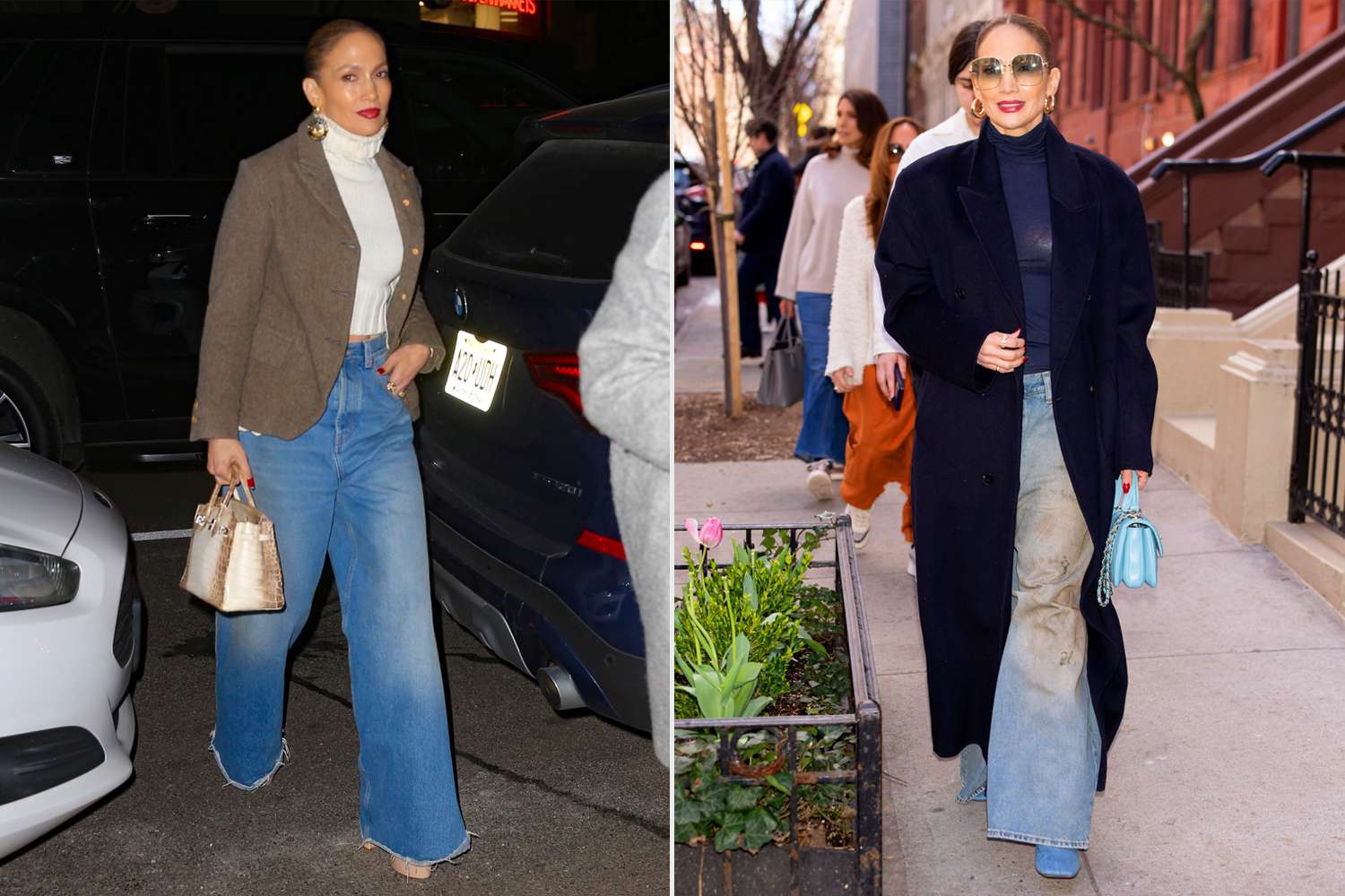 Jennifer Lopez Wearing Wide Leg Jeans