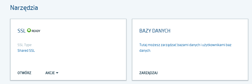 Moduł bazy danych w Panelu klienta strefa.pl