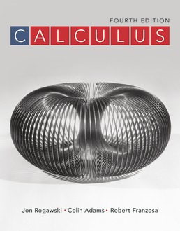 A book cover titled CALCULUS EARLY TRANSCENDENTALS, FOURTH EDITION authored by Jon Rogawski, Colin Adams, and Robert Franzosa.