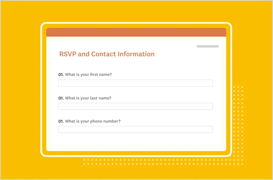 Screenshot of SurveyMonkey RSVP and contact information template