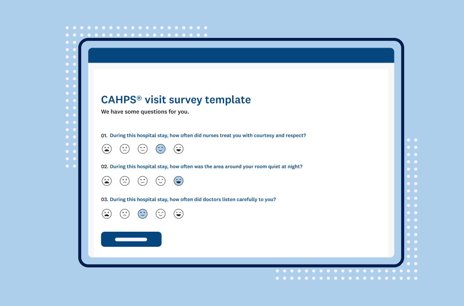 Screenshot of SurveyMonkey CAHPS visit evaluation survey template