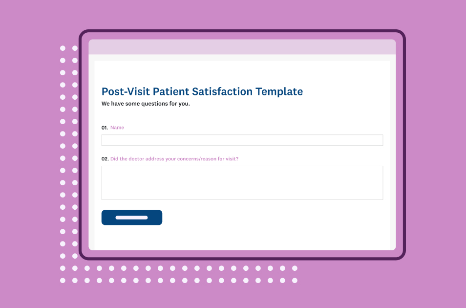 Screenshot of SurveyMonkey post-visit patient satisfaction survey template