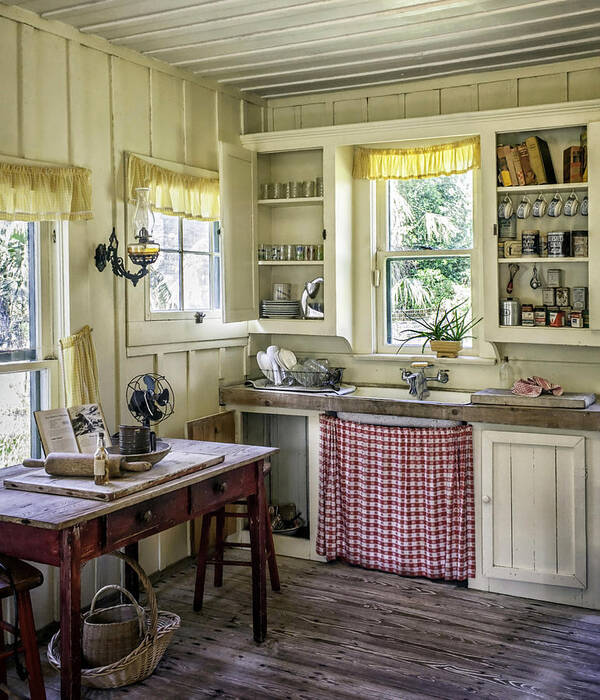 Wooden Table Art Print featuring the photograph Cross Creek Country Kitchen by Lynn Palmer