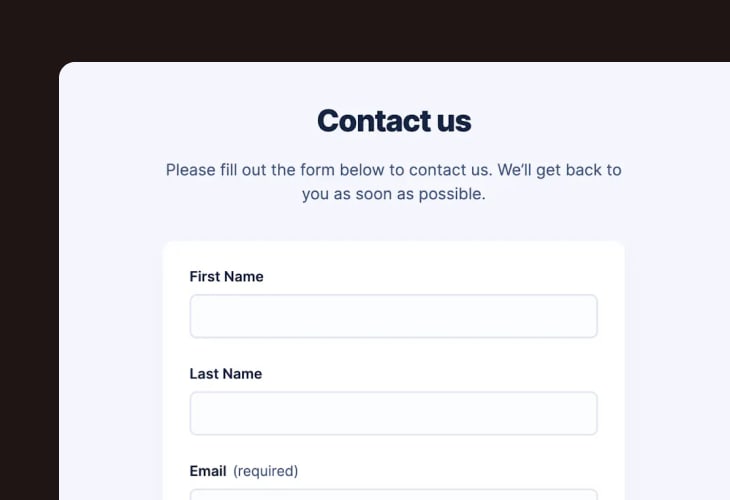 contact form for lead capture