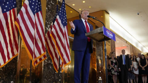 Donald Trump s'exprime après sa condamnation à la Trump Tower à New York le 31 mai 2024.