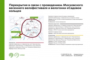 Из-за велофестиваля в Москве на Садовом кольце запретят парковку