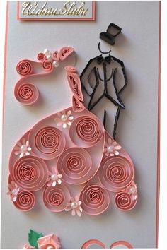 Quilled wedding card - by: nietylkokartk.blogspot.com