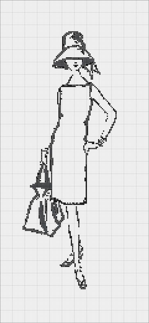 free fashion sketch cross stitch chart: 