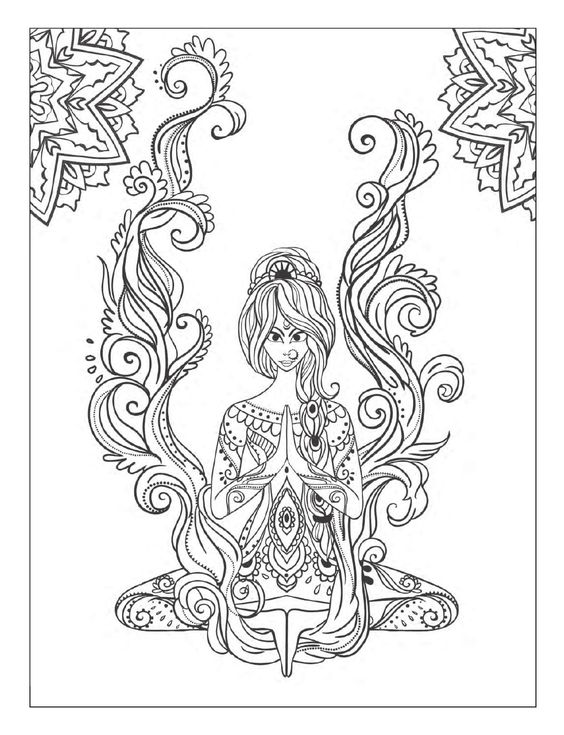 Yoga and meditation coloring book for adults: With Yoga Poses and Mandalas: 