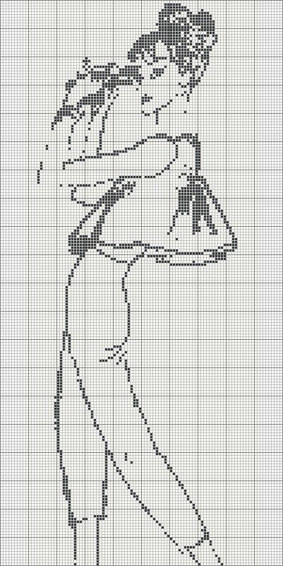 Free Vintage Fashion Sketch Cross Stitch Chart: 