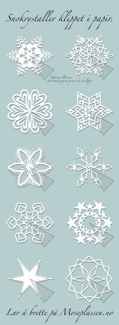 Paper snowflakes and other kirigami patterns.: 