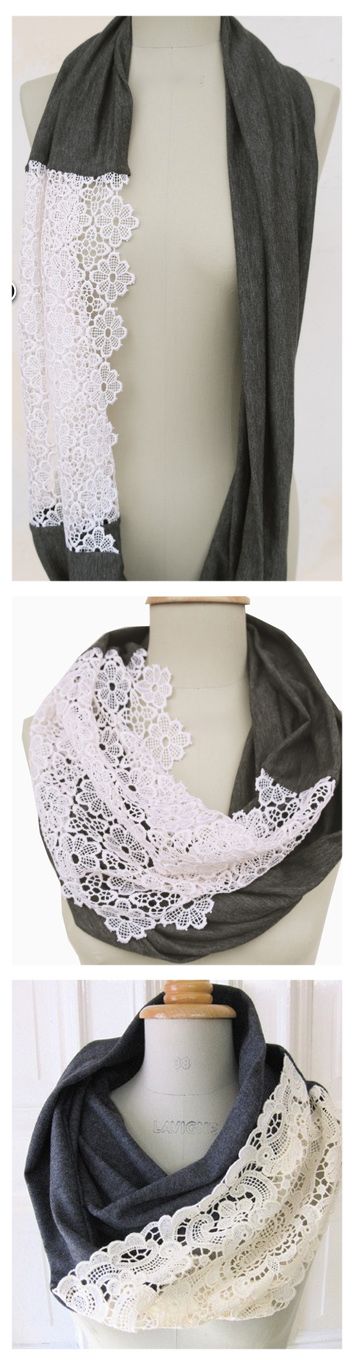 Make your own with stretch knit and lace wrap/collar. Mix/match with tops and dresses to stretch that meager travel carry on wardrobe.: 