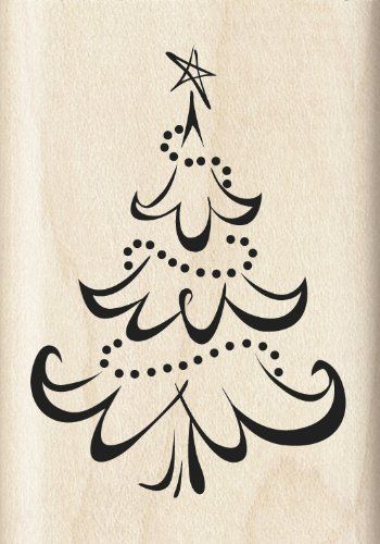 Inkadinkado Calligraphy Christmas Tree Wood Stamp: 