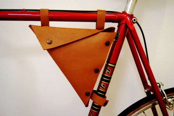 Bicycle leather bag/ Leather Bike Bag/ Triangle Bag/ by byNizzo: 