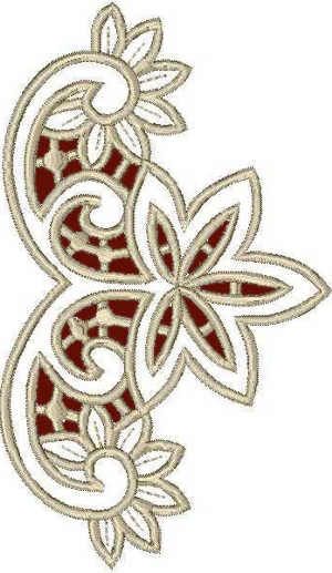 Advanced Embroidery Designs - Floral Lace Corner