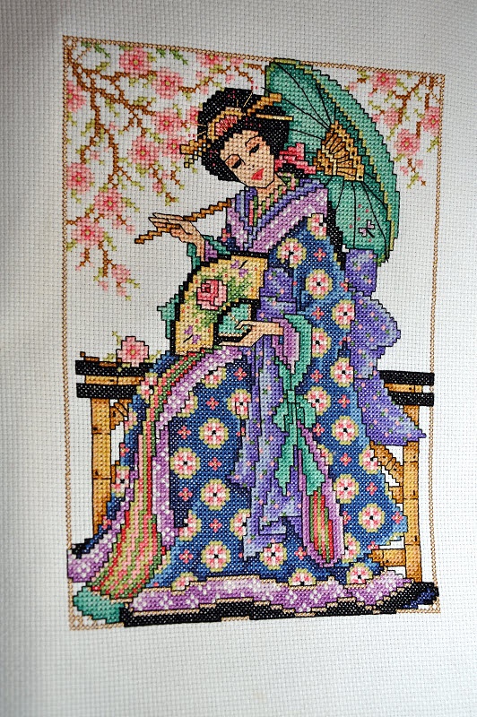 geisha cross stitch: 