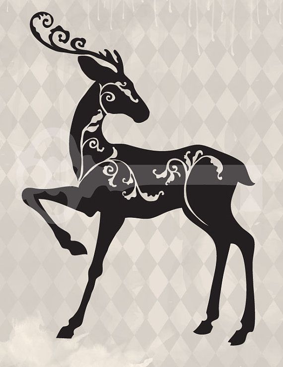 filigree reindeer Christmas silhouette original by TanglesGraphics: 