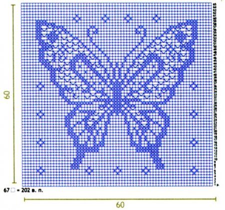 Filet crochet butterfly pattern