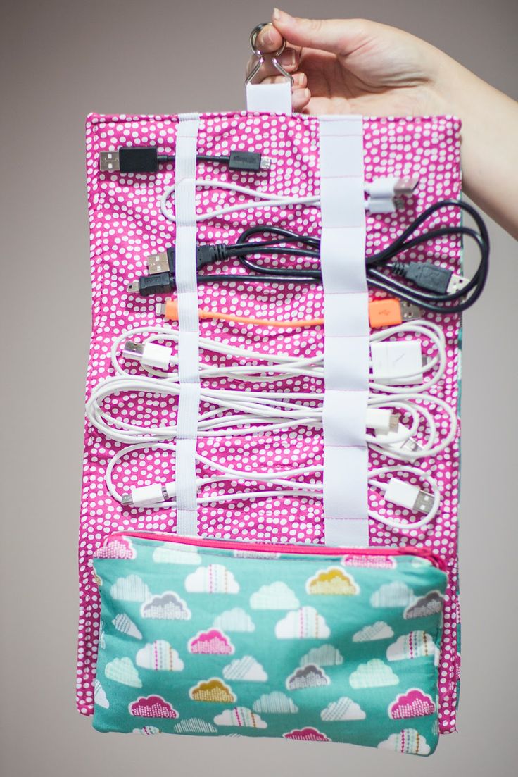 Thsi idea is the best! A Cosy to keep cables and cords organized at home and when traveling!!