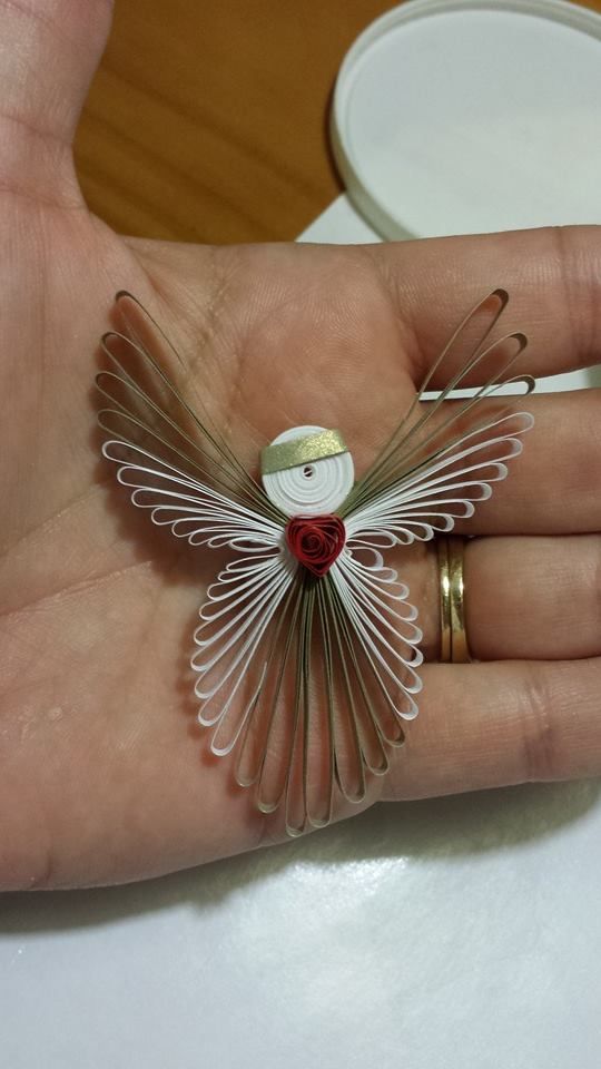 Paper Quilled Angel Ornament $6: 