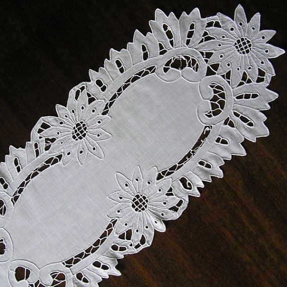 Vintage cutwork embroidery 1970s doily Handmade by MyWealth, $4.30