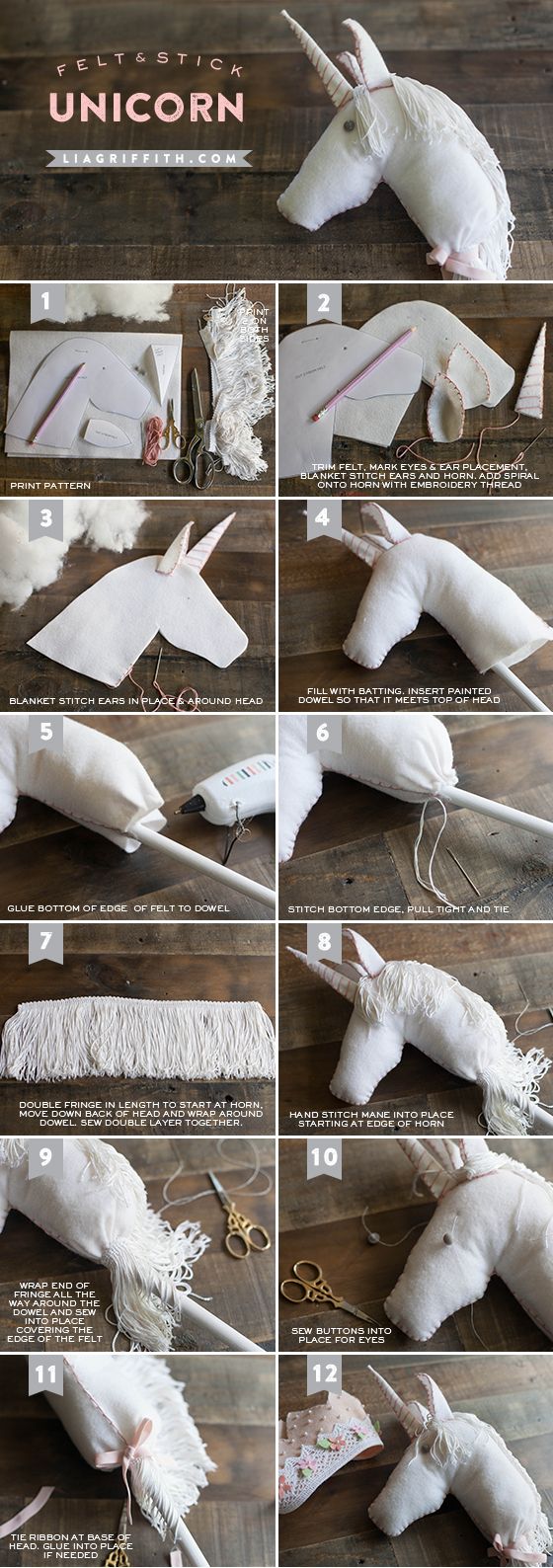 DIY Felt Stick Unicorn Horse