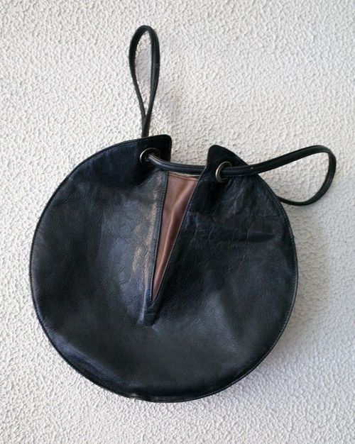 Visibly Interesting: Issey Miyake circular leather bag: 