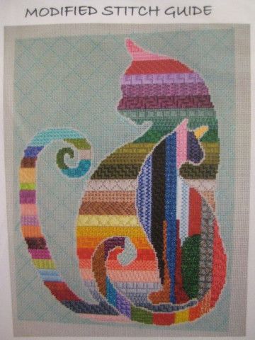 CAT'S QUILT PC Annie & Company Needlepoint & Knitting - Patt and Lee # ST-3BG Cats Silhouette Modified Stitch Guide