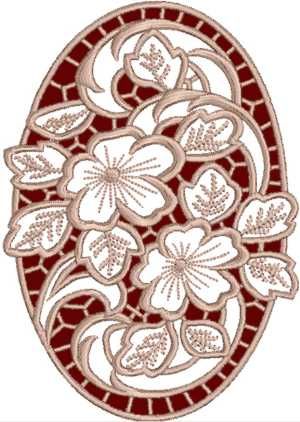 Advanced Embroidery Designs - Cutwork Oval Geranium Lace