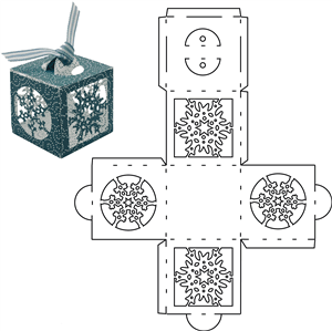 Silhouette Design Store - View Design #6158: snowflake cube ornament