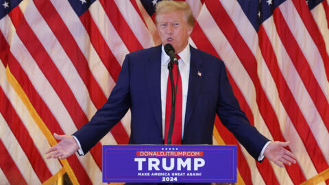 Republican presidential candidate and former US President Donald Trump speaks during a press conference at Trump Tower in New York City, US on May 31, 2024.