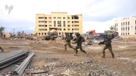 Israeli soldiers operate in the Gaza Strip amid the ongoing conflict between Israel and Hamas, in this screen grab taken from a handout video released on January 31, 2024