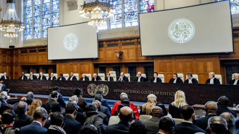 خلال جلسة لمحكمة العدل الدولية حول القضية التي رفعتها جنوب أفريقيا ضد إسرائيل، 26 يناير 2024