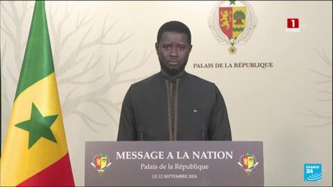 Senegal's President Bassirou Diomaye Faye announces the dissolution of the National Assembly on September 12, 2024.