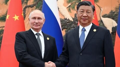 Le président russe Vladimir Poutine et le président chinois Xi Jinping à Pékin, le 18 octobre 2023.