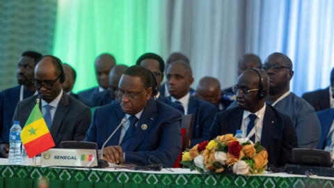 Senegal's President Macky Sall during the Economic Community of West African States (ECOWAS) on February 24, 2024.
